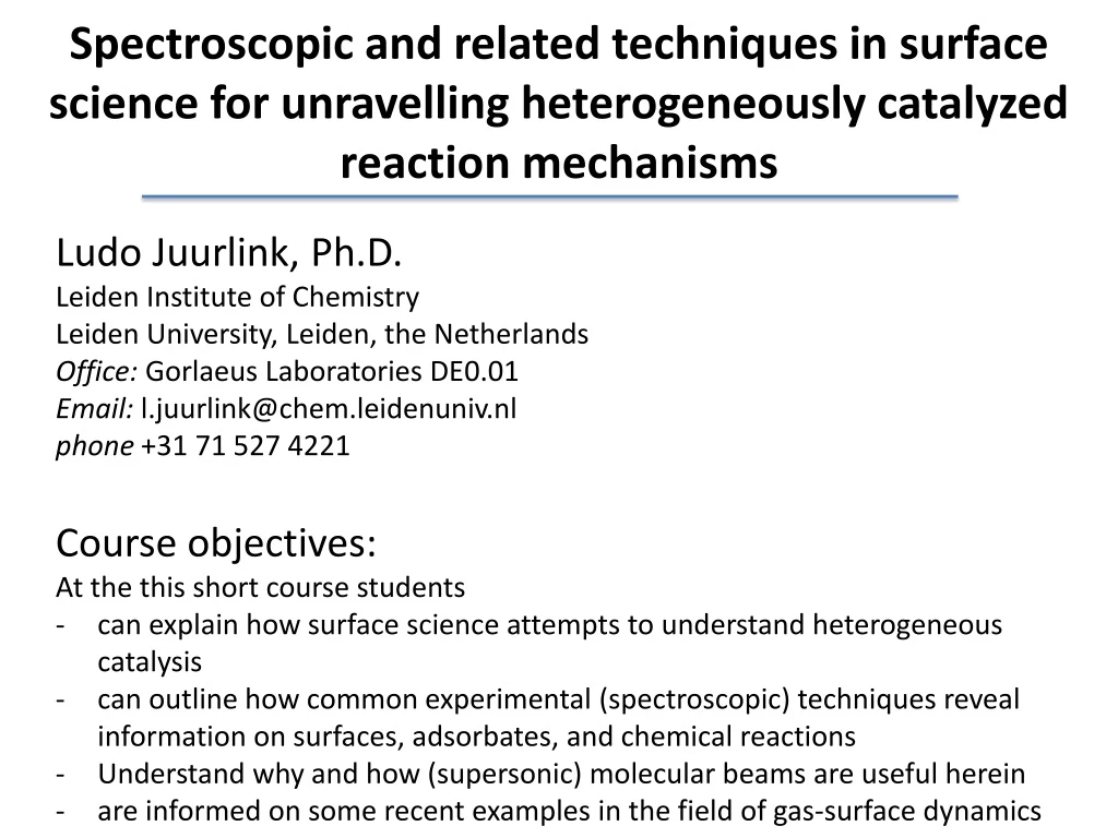 spectroscopic and related techniques in surface