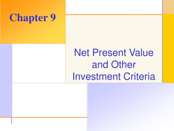 Net Present Value and Other Investment Criteria