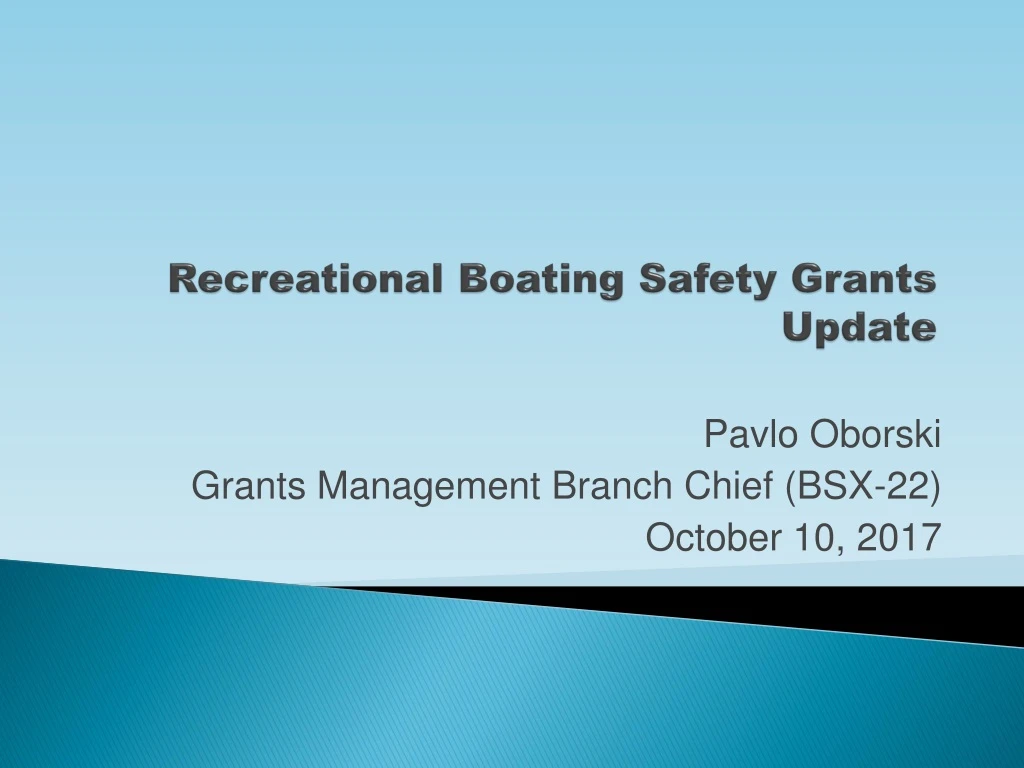 recreational boating safety grants update