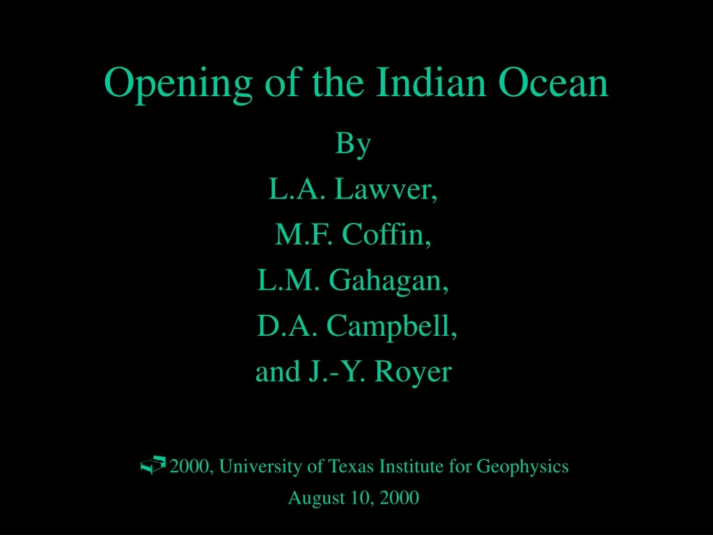 opening of the indian ocean