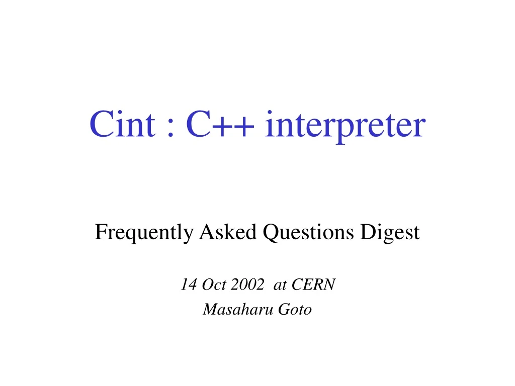 cint c interpreter