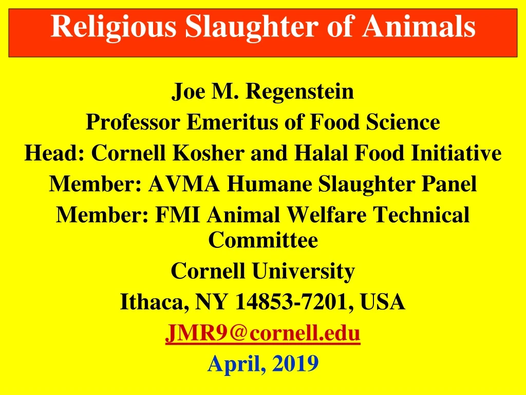 religious slaughter of animals