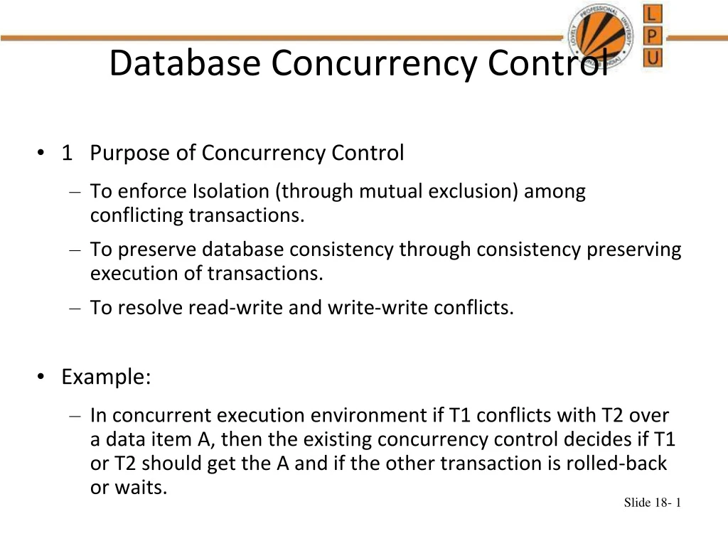 database concurrency control
