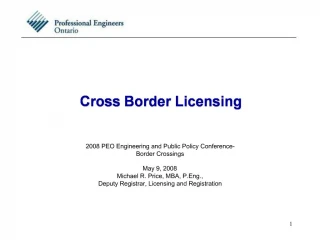 Cross Border Licensing - slide 1