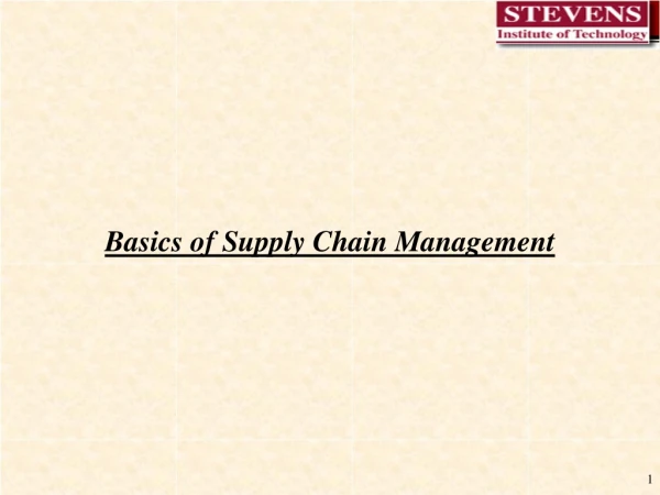 Basics of Supply Chain Management