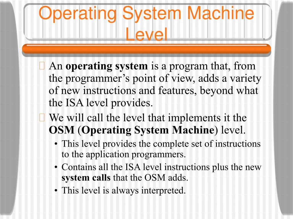 operating system machine level