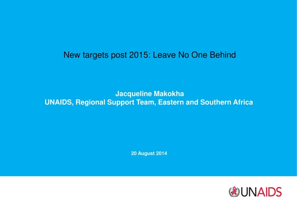 new targets post 2015 leave no one behind