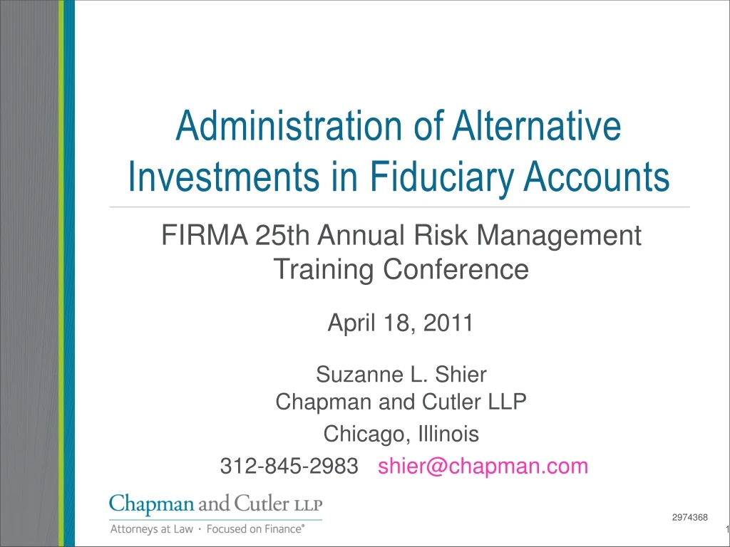 administration of alternative investments in fiduciary accounts