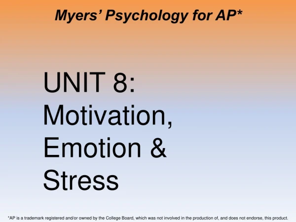 Myers’ Psychology for AP*