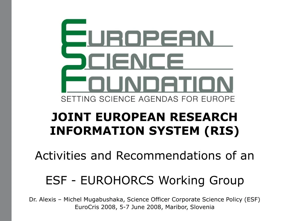 joint european research information system