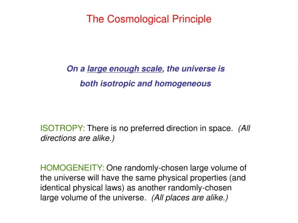 The Cosmological Principle