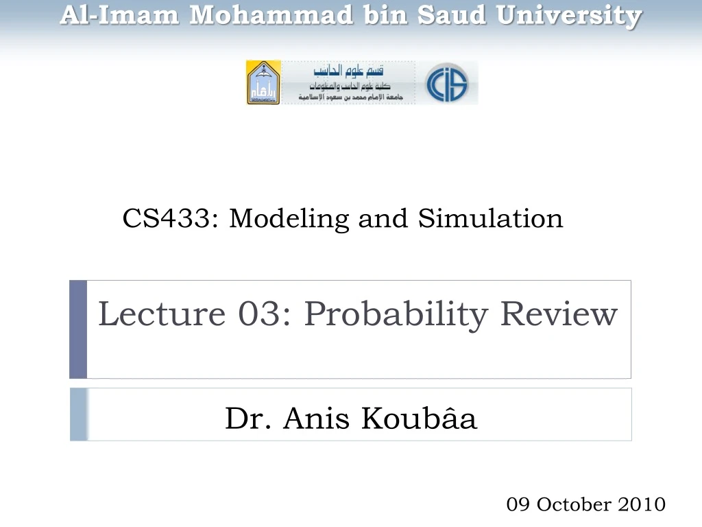 cs433 modeling and simulation