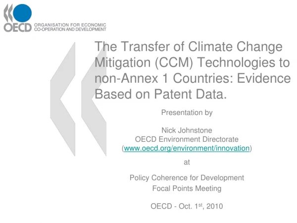 Presentation by  Nick  Johnstone OECD Environment Directorate