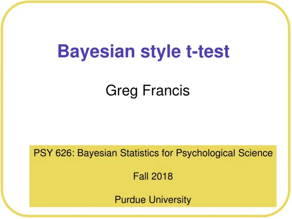 Bayesian style t-test