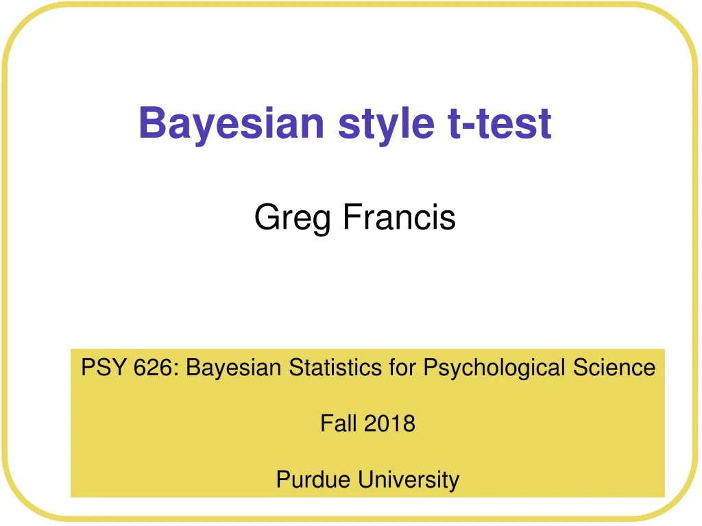 bayesian style t test