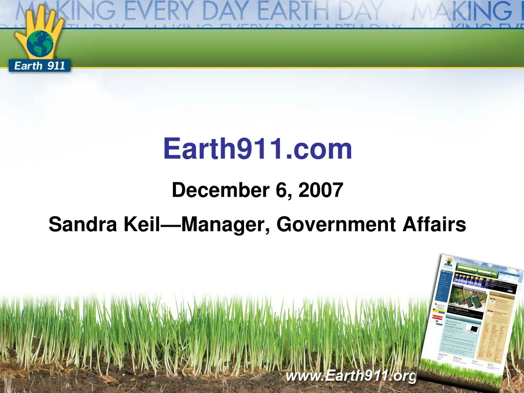 earth911 com december 6 2007 sandra keil manager