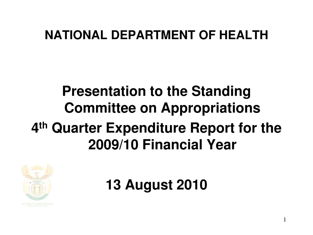 national department of health