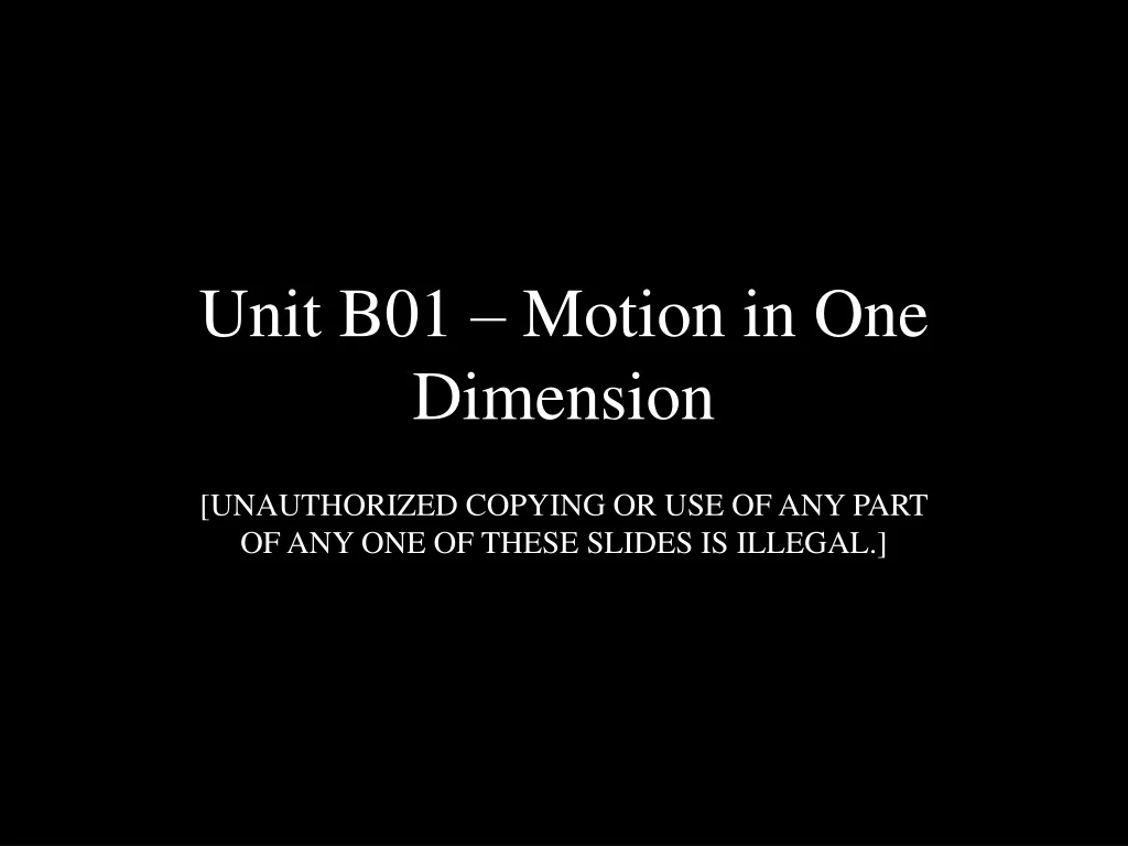 unit b01 motion in one dimension