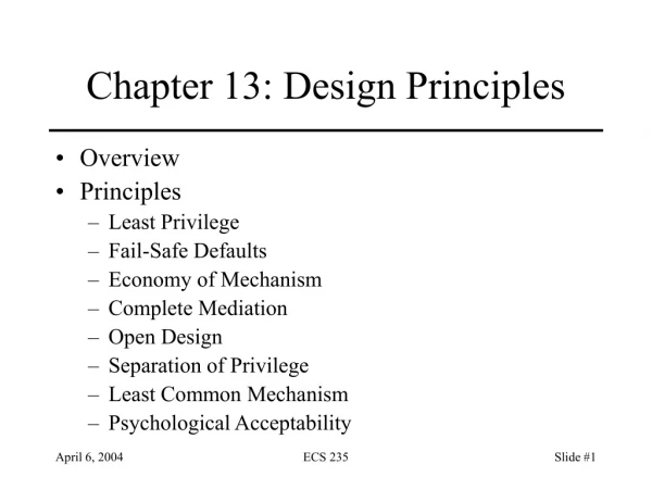 Chapter 13: Design Principles