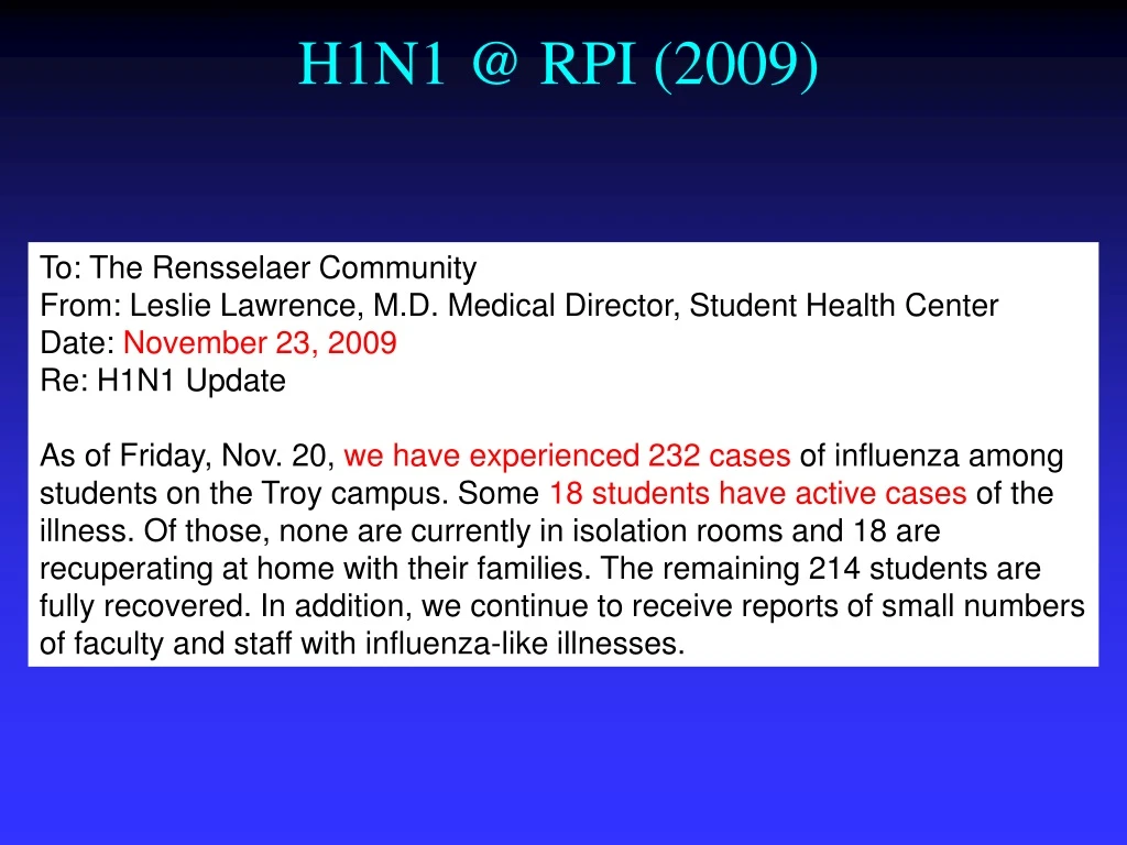 h1n1 @ rpi 2009