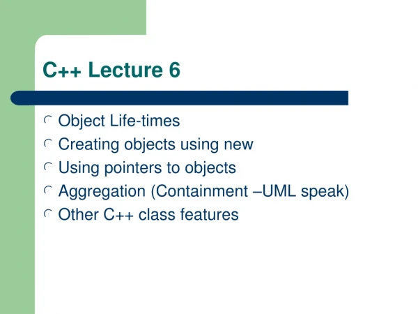 C++ Lecture 6