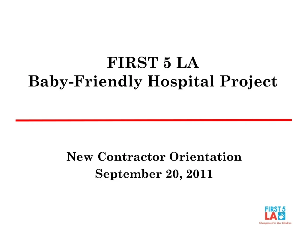 first 5 la baby friendly hospital project
