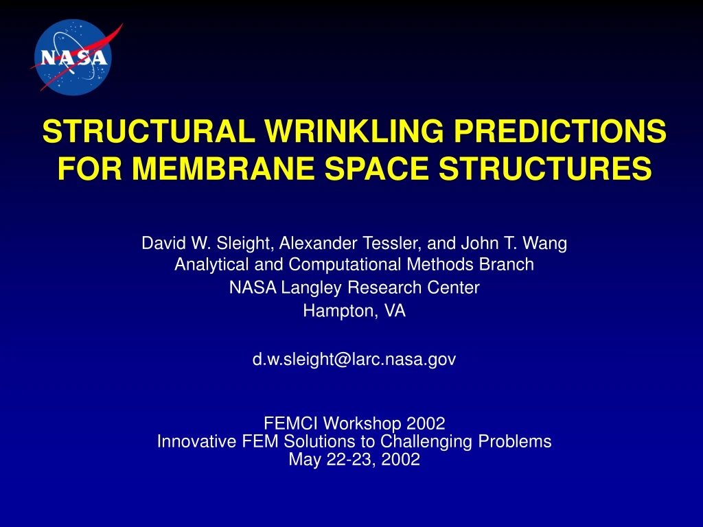structural wrinkling predictions for membrane space structures