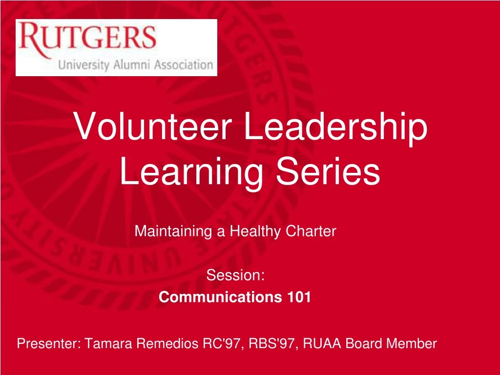 volunteer leadership learning series