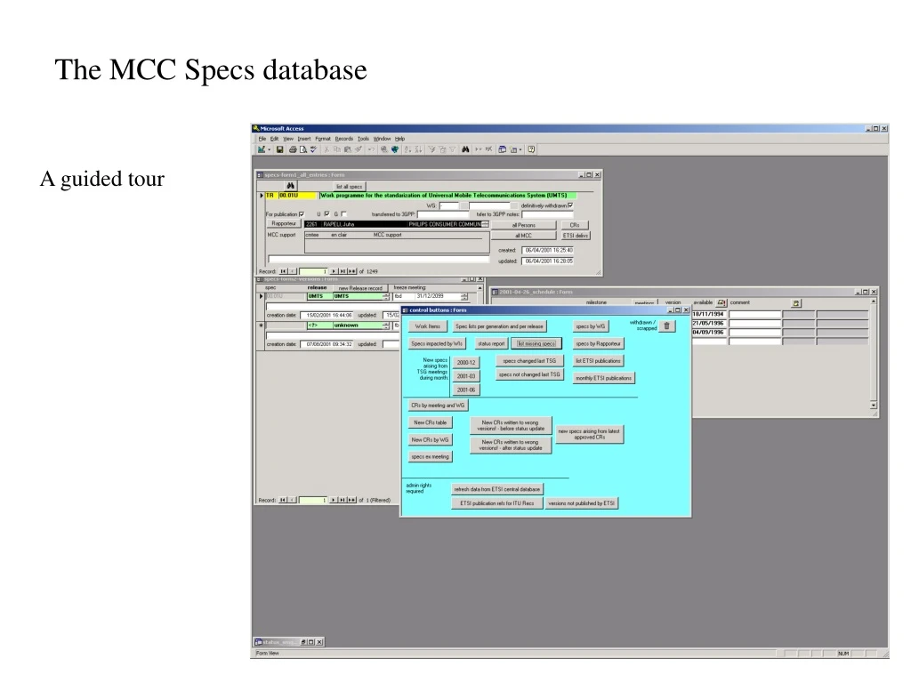the mcc specs database