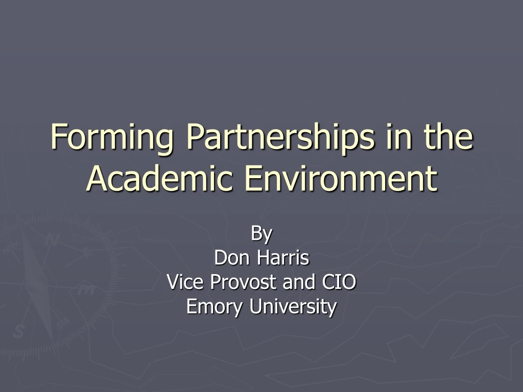 forming partnerships in the academic environment