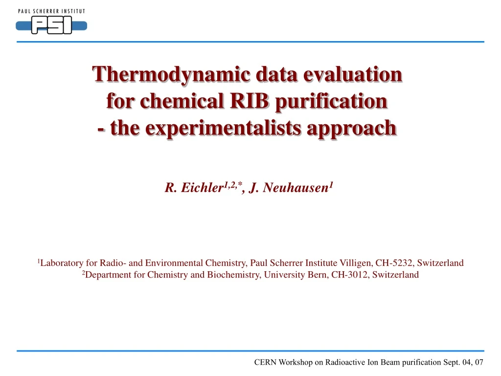 thermodynamic data evaluation for chemical