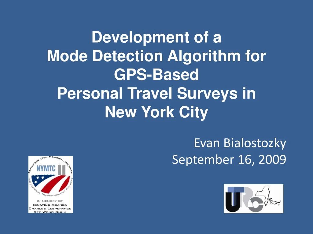 development of a mode detection algorithm for gps based personal travel surveys in new york city