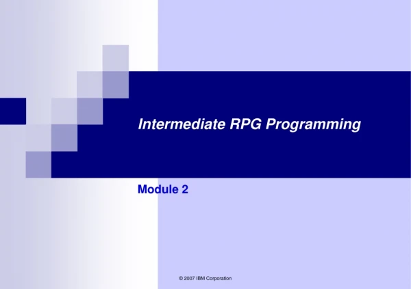 Intermediate RPG Programming