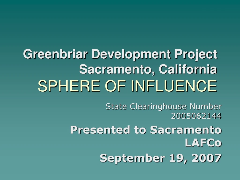 greenbriar development project sacramento california sphere of influence