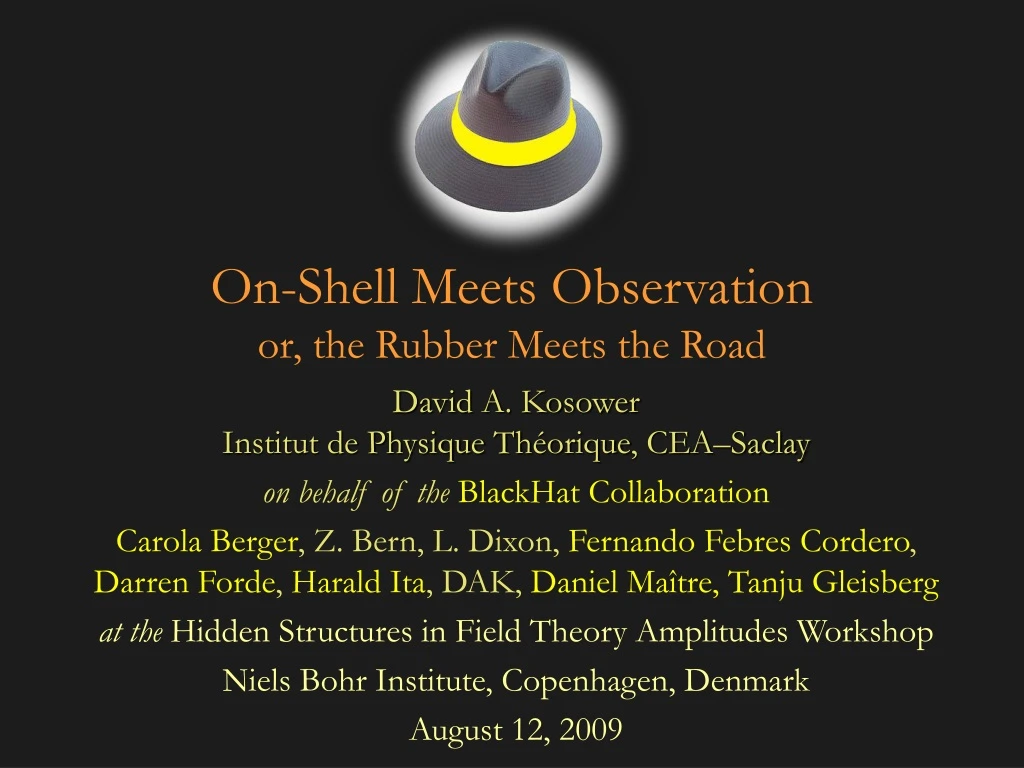 on shell meets observation or the rubber meets the road