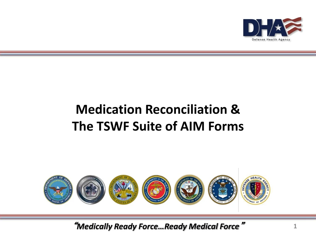 medication reconciliation the tswf suite of aim forms