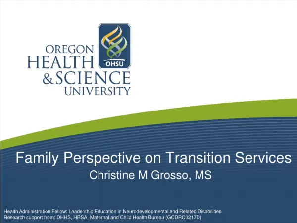 Family Perspective on Transition Services