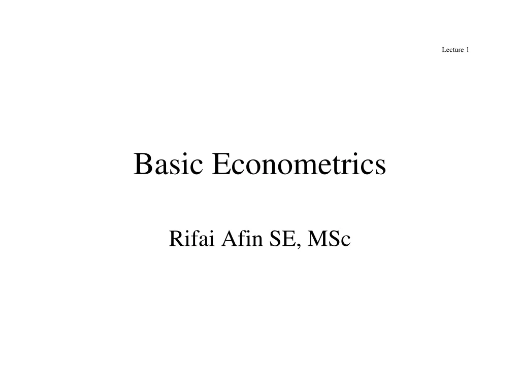 basic econometrics