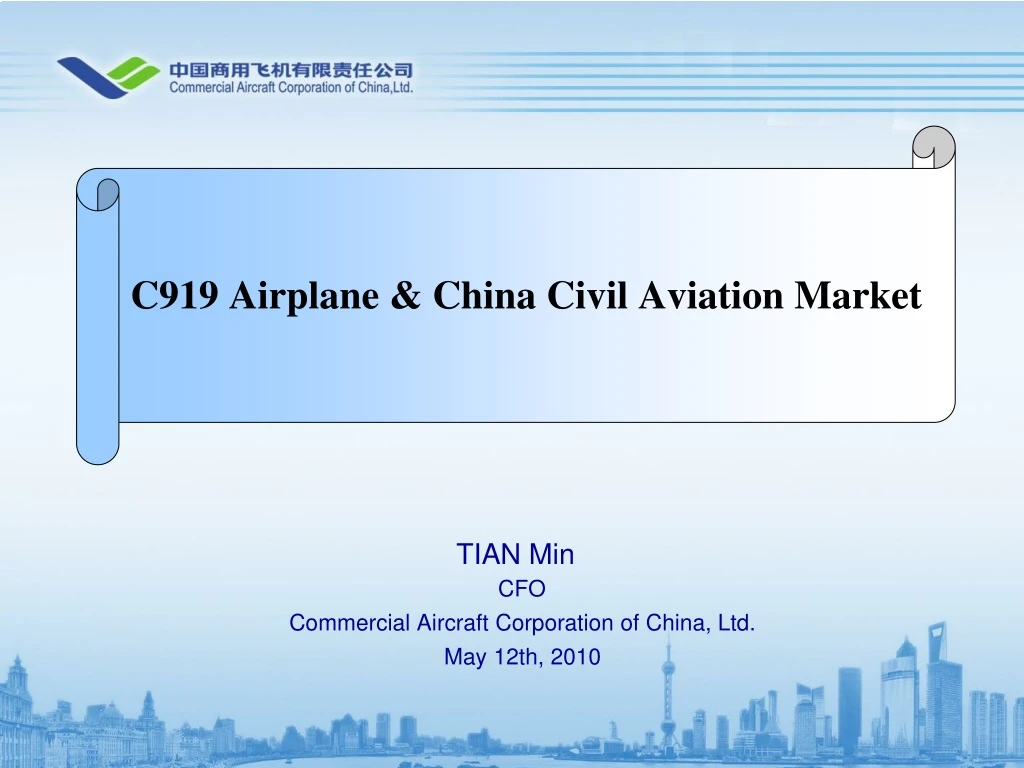 tian min cfo commercial aircraft corporation of china ltd may 12th 2010
