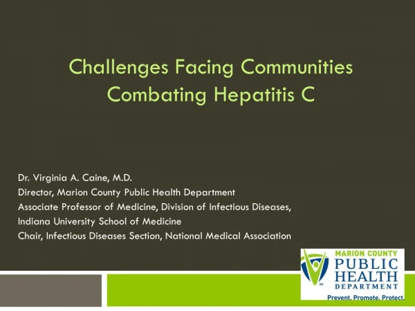 Challenges Facing Communities Combating Hepatitis C