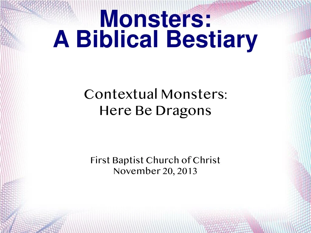 monsters a biblical bestiary