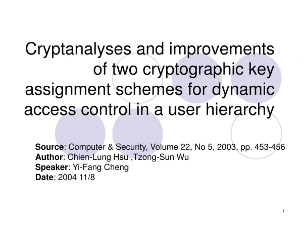 Source : Computer &amp; Security, Volume 22, No 5, 2003, pp. 453-456