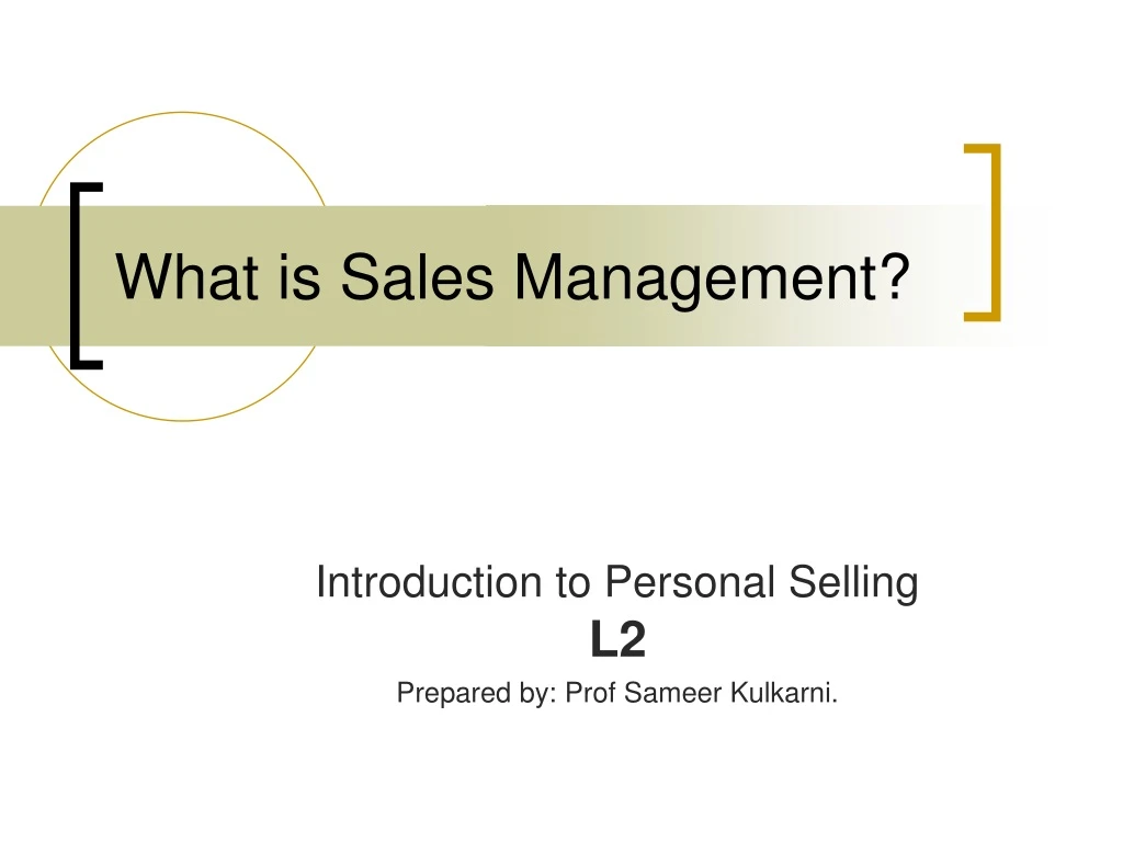 what is sales management