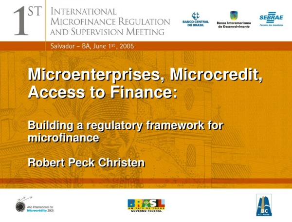Microenterprises, Microcredit, Access to Finance: