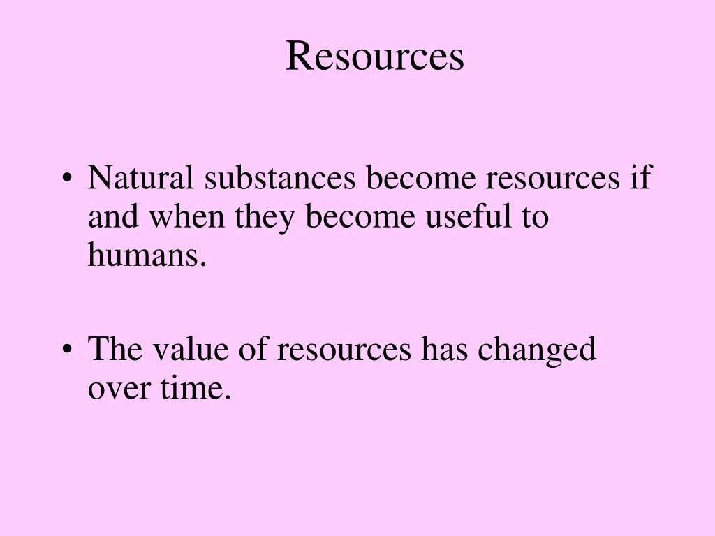 resources