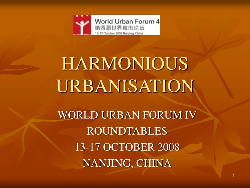 harmonious urbanisation