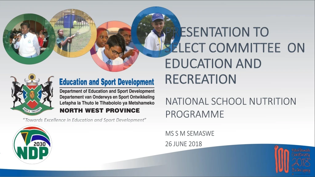 presentation to select committee on education and recreation