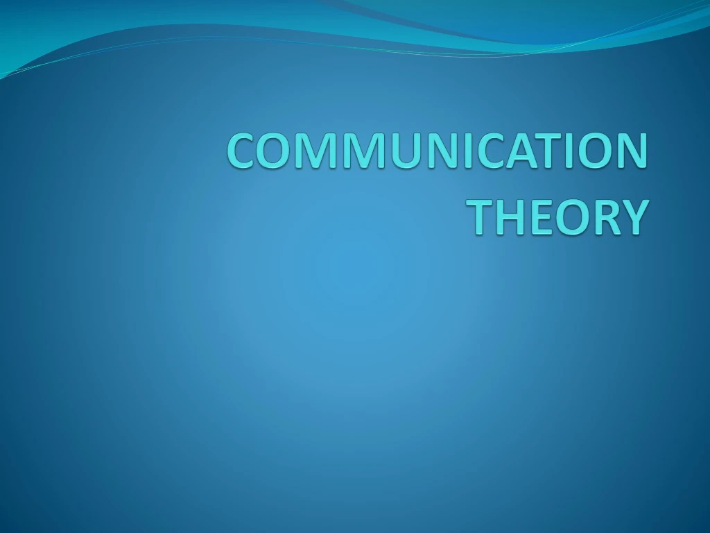 communication theory