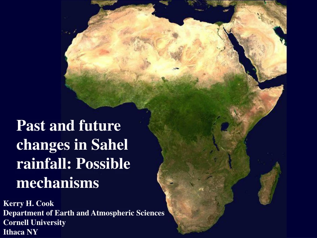 past and future changes in sahel rainfall