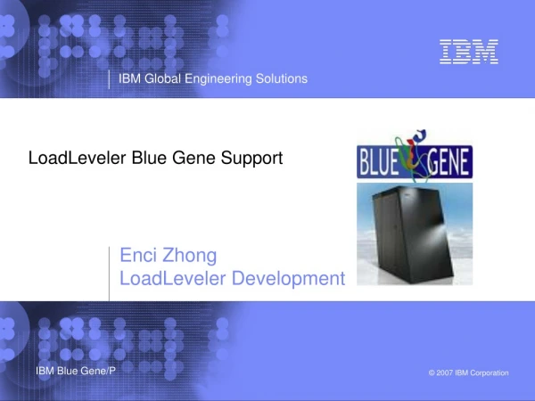 LoadLeveler Blue Gene Support